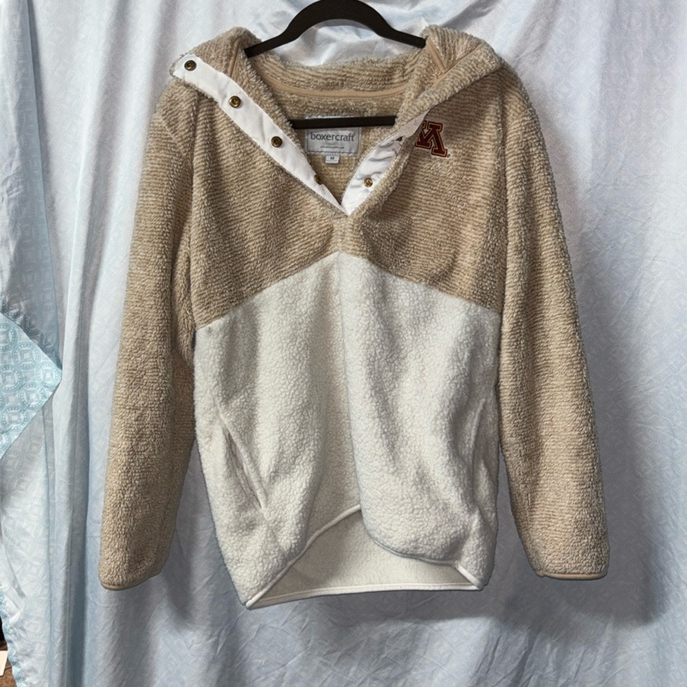 Fuzzy University of Minnesota sweater.